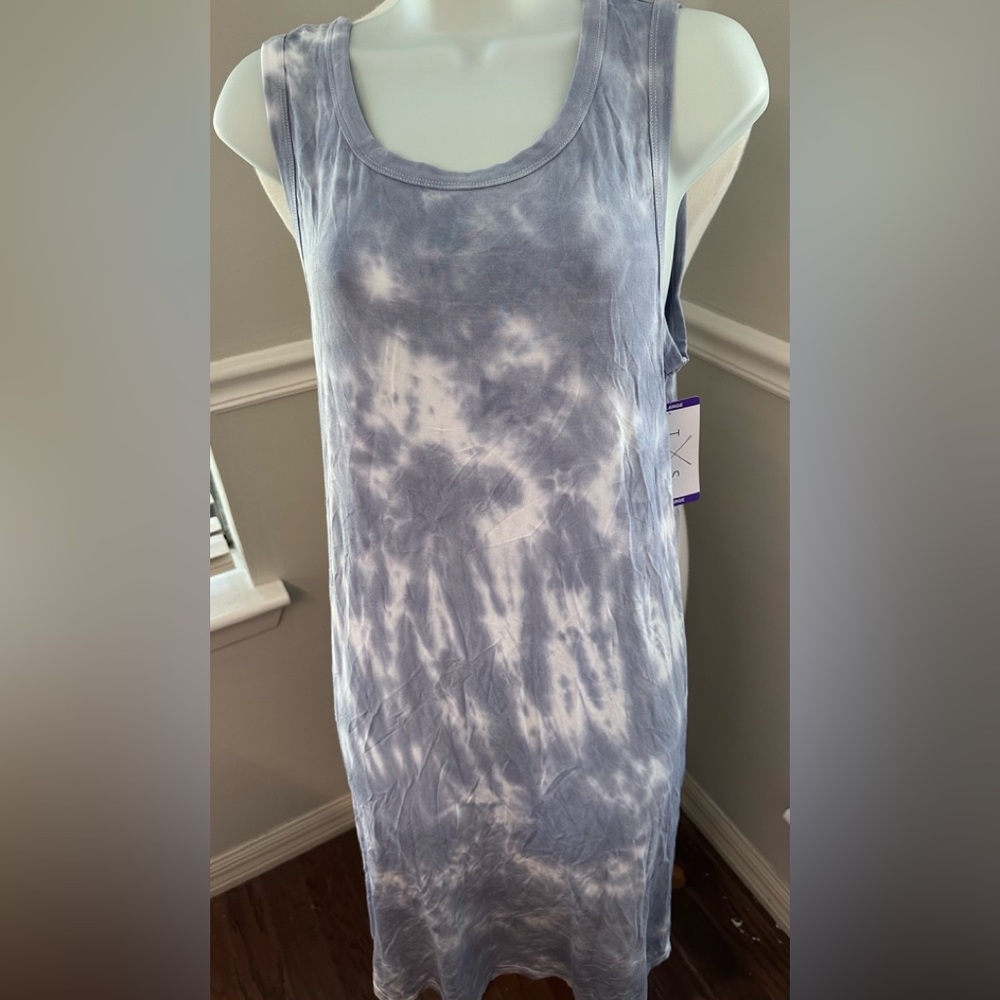 T & S by Thread & Supply Ladies Tie Dye Sleeveless Dress Purple Rain